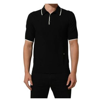 Dolce & Gabbana Short Sleeves Polo - male - Dolce & Gabbana - Polo Shirts - Black - M - Tops