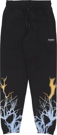 Phobia Archive Bicolor Lightning Print Pants - Heren - Sweatpants - Zwart - L - Katoen - Broeken