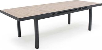 Oviala Mesa extensible de aluminio y cer&aacute;mica imitaci&oacute;n madera