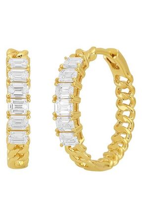 Bony Levy Varda Emerald Diamond Hoop Earrings in 18Ky at Nordstrom