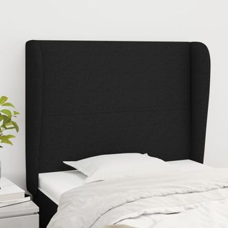 vidaXL Cabecero Con Orejas De Tela Negro 83x23x118/128 Cm Vidaxl