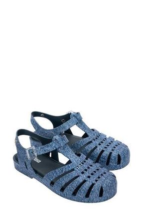 Melissa Possession Denim Print Fisherman Sandal in Jeans Blue at Nordstrom Rack, Size 10