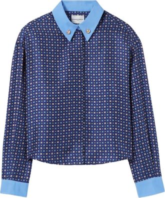 Claudie Pierlot Camicia in seta con stampa - Blu