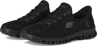 Skechers Womens Glide-Step Pursuit Slip-On Sneakers, Black Mesh, 4.5 UK