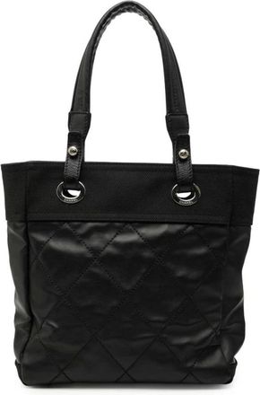 Chanel Pre-owned Tote Bags, female, Black, Size: ONE SIZE Pre-owned Vintage Quilted Tote Bag