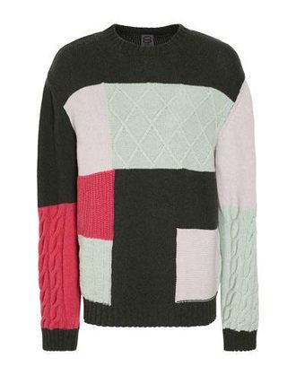 8 by YOOX JACQUARD KNIT PATCHWORK CREWNECK