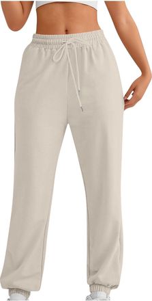 Generic Ladies Jogging Bottoms Fleece Leggings for Women Plain Baggy Fleece Cinch Bottom Straight Leg Jogger Size 18 Joggers with Pockets Women Ladies Tracksu