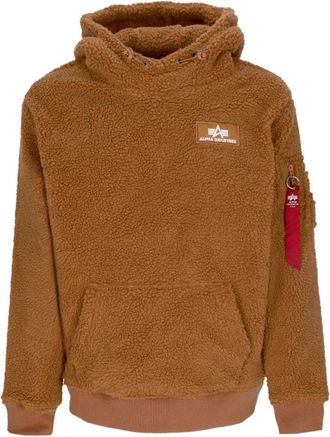 Alpha Industries Sherpa Teddy Hoodie Kameel - Heren - Hoodies - Bruin - S - Polyester - Hoodies & sweatvesten