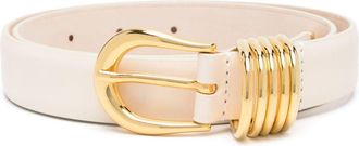 Déhanche White Hollyhock Leather Belt - Womens - Calf Leather