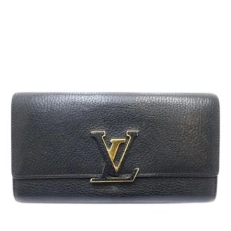 Louis Vuitton Pre-owned Wallets, female, Black, Size: ONE SIZE Pre-owned Taurillon Capucines Wallet