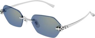 Cartier Ct 0636S 004 Zonnebrillen - Dames - Zonnebrillen - Grijs - 55 MM - Accessoires