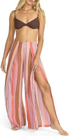 Billabong Split Spirit Floral Wide Leg Pants in Pink Multi at Nordstrom, Size X-Small