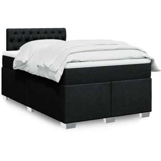 vidaXL Cama Box Spring Con Colch&oacute;n Tela Negro 120x190 Cm Vidaxl