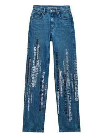 Alexander Wang Jeans met logoprint - Blauw
