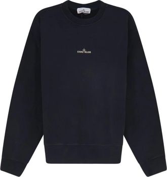 Stone Island Crewneck Sweatshirt - Heren - Sweatshirts - Zwart - XL - Katoen - Hoodies & sweatvesten