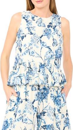 Ted Baker Print Peplum Top in Vanilla Ice at Nordstrom Rack, Size X-Small