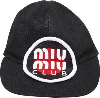 Miu Miu Pre-owned Accessories, female, Black, Size: ONE SIZE Pre-owned Cotton Hat