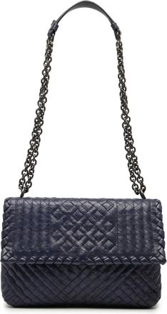 Bottega Veneta 2012-2025 Small Nappa Intrecciato Stitched Olimpia shoulder bag - Blue