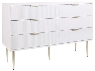 Beliani C&oacute;moda de 6 cajones blanco