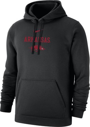 Nike Arkansas Club Fleece Nike Mens College Hoodie in Black | M31777P738-ARK