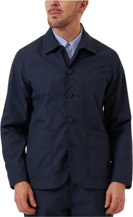 Universal Works Polytech Bakers Jacket - Heren - Zomerjassen - Blauw - M - Katoen - Jassen