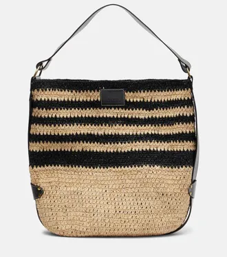 Isabel Marant Bayia striped raffia shoulder bag