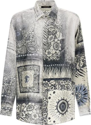 Roberto Cavalli Camicia con stampa bandana - Blu