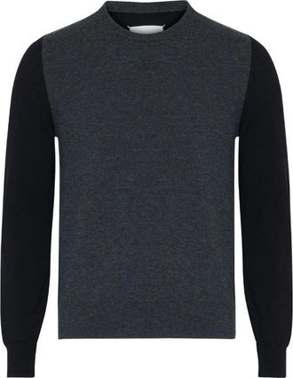 Maison Margiela Pullover In Lana Bicolore Con Toppe-Uomo