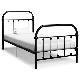 vidaXL Estructura De Cama Sin Colch&oacute;n Metal Negro 100x200 Cm Vidaxl