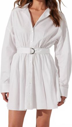 Astr Winica Poplin Mini Dress In White