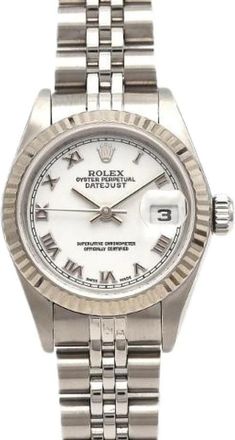 Rolex Pre-owned Datejust Roestvrij staal Witgoud Mechanisch - Dames - Vintage Horloges - Wit - ONE Size - Vintage