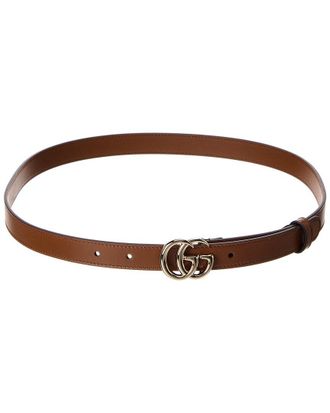 Gucci Double G Thin Leather Belt