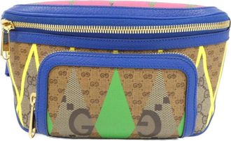 Gucci Beige Blue Green Yellow Gg Supreme Canvas Fanny Pack (Pre-Owned)