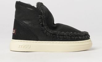 Mou Eskimo Nubuck Ankle Boots with Crochet Stitching and Wool Lining