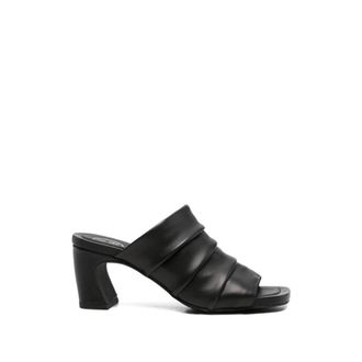 Ash Eva Ruched leren sandalen - Dames - Muiltjes - Zwart - 36 EU - Leer - Schoenen