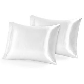 Bare Home 19 Momme 100% Mulberry Silk Pillowcase, Set of 2 in White at Nordstrom, Size Standard