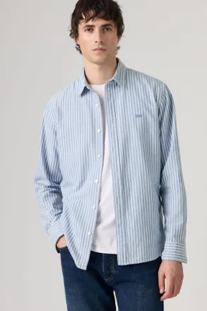Levi's Battery Housemark Standard Shirt - Uomo - 2XL - Blu / Jensen Stripe Dutch Blue