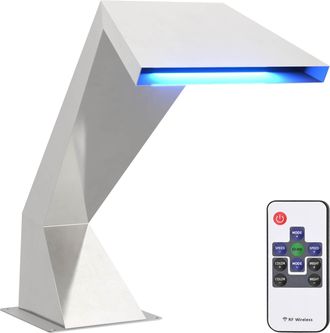 vidaXL Cascada Para Piscina Con Leds Rgb Acero Inoxidable Plateado Vidaxl