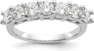 Diamond2Deal 14k White Gold Lab Grown Diamond 7-Stone Wedding Band Ring 1Ct Clarity- VS Color- D-E
