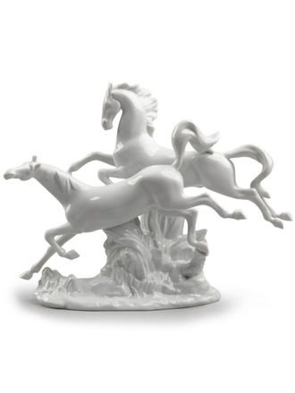 Lladro horses motif statue 30cm - unisex - Porcelain - One Size - White