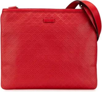Gucci Pre-owned Cross Body Bags, female, Red, Size: ONE SIZE Pre-owned Leather crossbody-bags