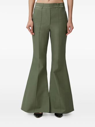 Nackiyé Mick split-hem flared trousers - women - Cotton/Polyamide - 40 - Green