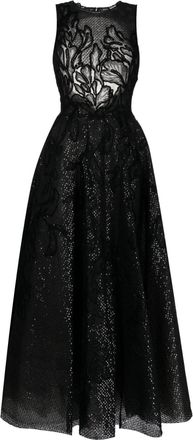 Saiid Kobeisy sequin-detail semi-sheer dress - women - Polyester - 40 - Black