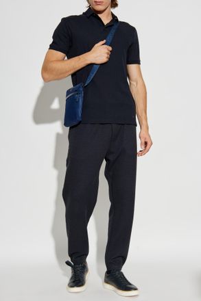 Emporio Armani Cotton Polo, Mens, Navy Blue