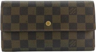 Louis Vuitton Pre-owned Damier Lange Portemonnee (bi-fold) - Dames - Vintage Accessoires - Bruin - ONE Size - Vintage