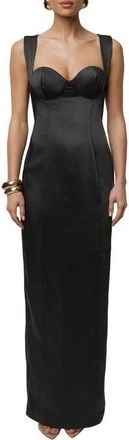 JLUXLABEL Amour Satin Maxi Dress in Black at Nordstrom, Size X-Large
