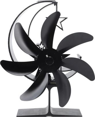 OEM Ventilador De Estufa Accionado Por Calor, Modelo Moon Con 7 Aspas, Funcionamiento Silencioso, Circulaci&oacute;n De Aire Caliente, Quemador De Le&ntilde;a De Alta E