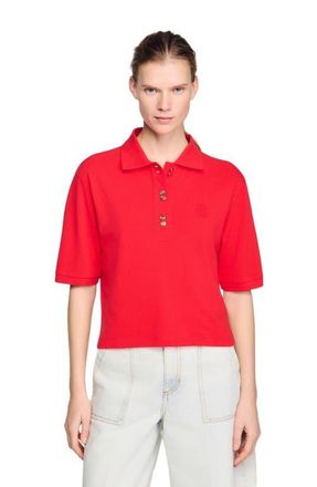 Sandro Fancy button polo shirt in Red at Nordstrom, Size X-Large