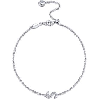 Lafonn Simulated Diamond Pav&eacute; Initial Bracelet in Silver/White S at Nordstrom Rack