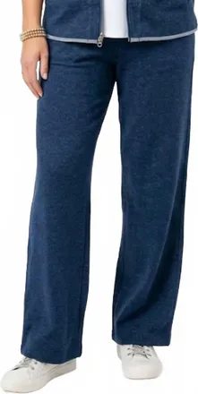 Multiples Elastic Waist Lounge Ankle Pant In Spring Tide
